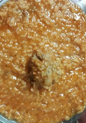 Una foto de Guiso de arroz con albóndigas