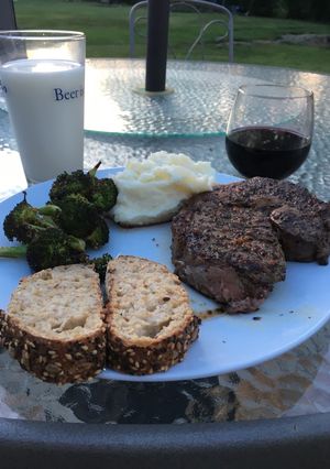 A picture of Cast Iron Seared Ribeye Steak.