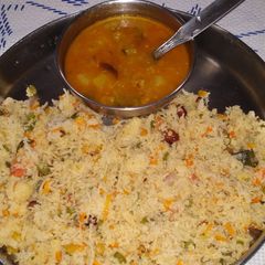 RavaSemiyaUpmaWithSambhar A picture of RavaSemiyaUpmaWithSambhar.