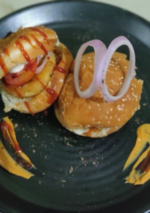 A picture of Aloo tikki burger.