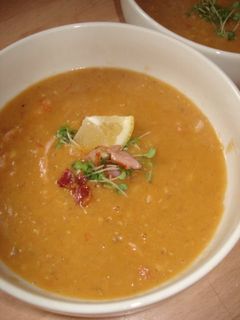 A picture of Lentils and Bacon Soup.