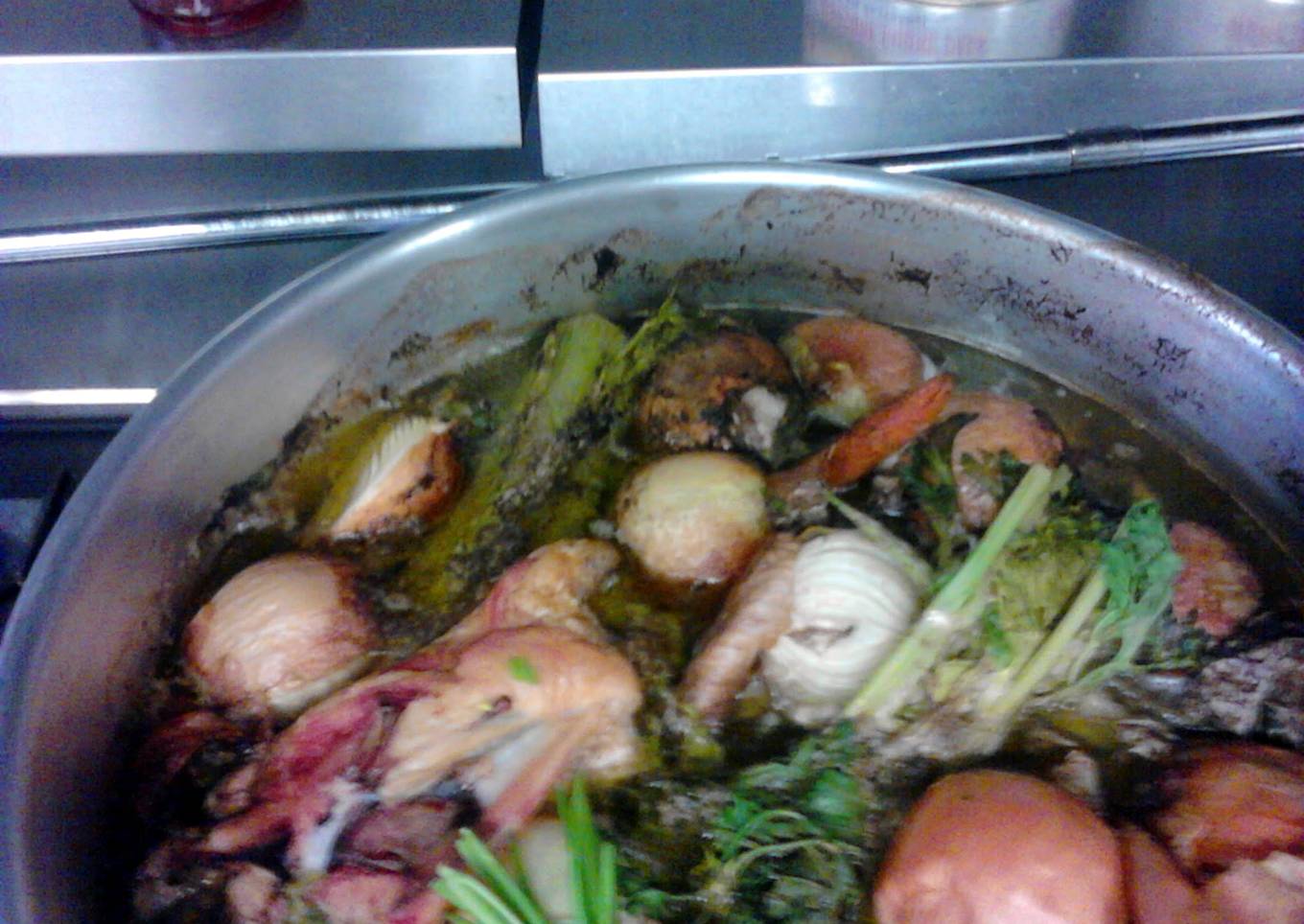 Steps to Make Ultimate dark chicken stock