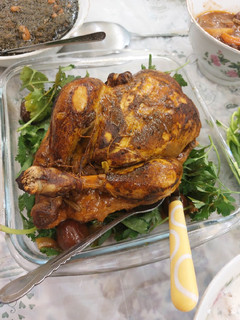 عکسی از دستور مرغ شکم پر
