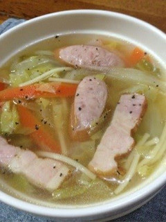 A picture of Sweet Onion & Spring Cabbage ☆ Soup Pasta.