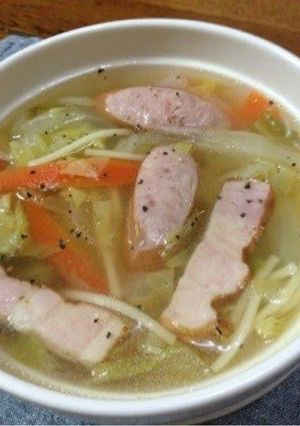 A picture of Sweet Onion & Spring Cabbage ☆ Soup Pasta.