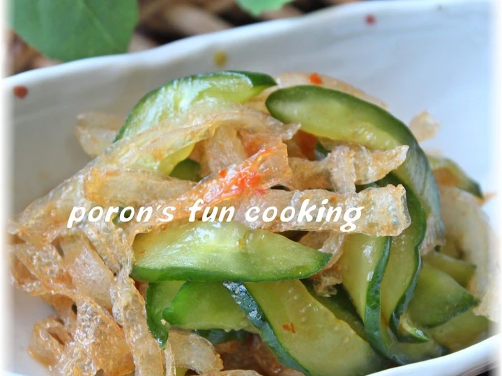 Easy Steps to Make Recipe Chinese-Style Jellyfish-Like Frozen Konyaku and Cucumber Salad that is Can Pamper Your Tongue, Really Delicious}