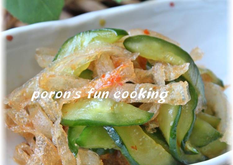 Recipe of Speedy Chinese-Style Jellyfish-Like Frozen Konyaku and Cucumber Salad