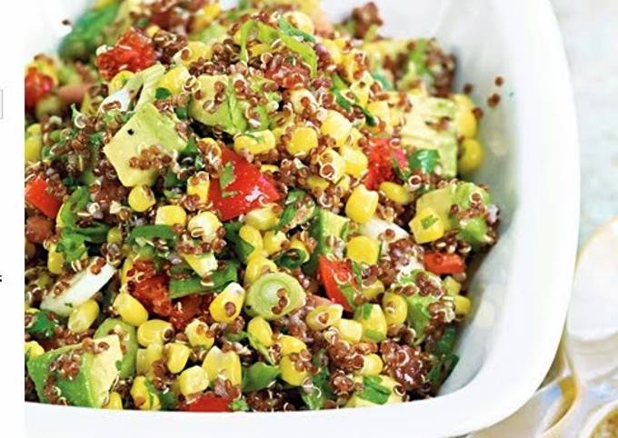red quinoa-avocado salad
