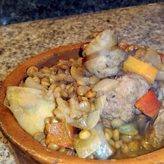 A picture of Sausage lentil stew.