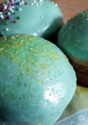 A picture of April's Cake Donut Muffins w/ Buttercream Frosting.