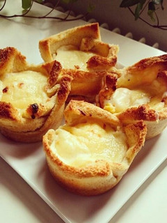 A picture of Rachel Khoo's croque madame muffins.