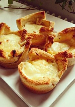 A picture of Rachel Khoo's croque madame muffins.
