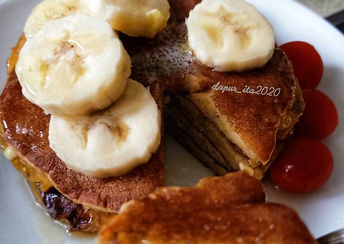 Banana Pancake Paling Mudah!! Tanpa Air dan Susu, Cukup 3 Bahan!