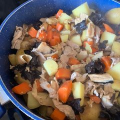 A picture of Nimono (煮物), Traditional Japanese Root Vegetable Dish.
