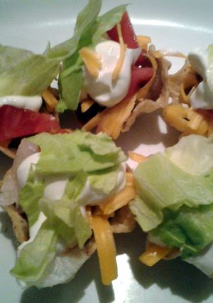 A picture of Mini Taco Salads.