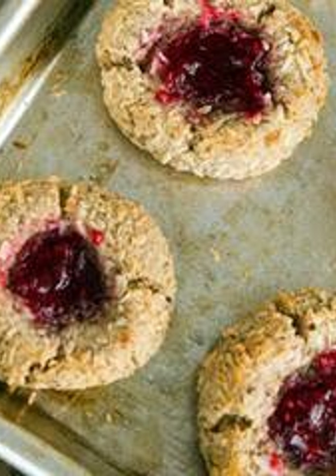 A picture of Raspberry Thumb Print Cookies.