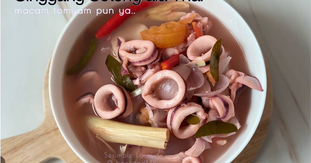 Resipi Singgang Sotong Ala Thai Tomyam Sotong Oleh Sesimple Loralin