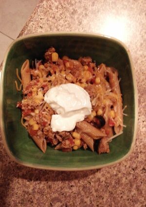 A picture of Taco pasta.