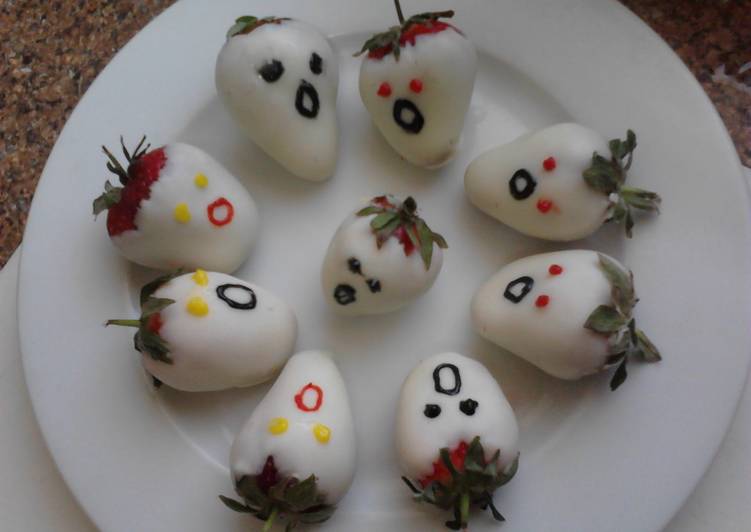 Recipe of Quick Ladybirds Ghost Strawberries