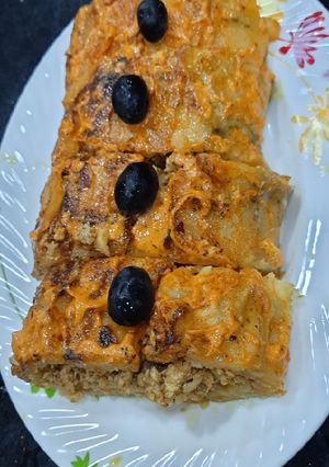 صورة لوصفة رولي بطاطا🥔 في الفرن خفيف وبنين😋🥰🥰