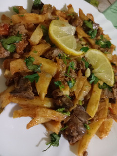 صورة لوصفة كبدة الدجاج مع البطاطا