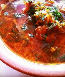borscht with pork