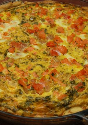 A picture of Smoked Salmon Quiche.