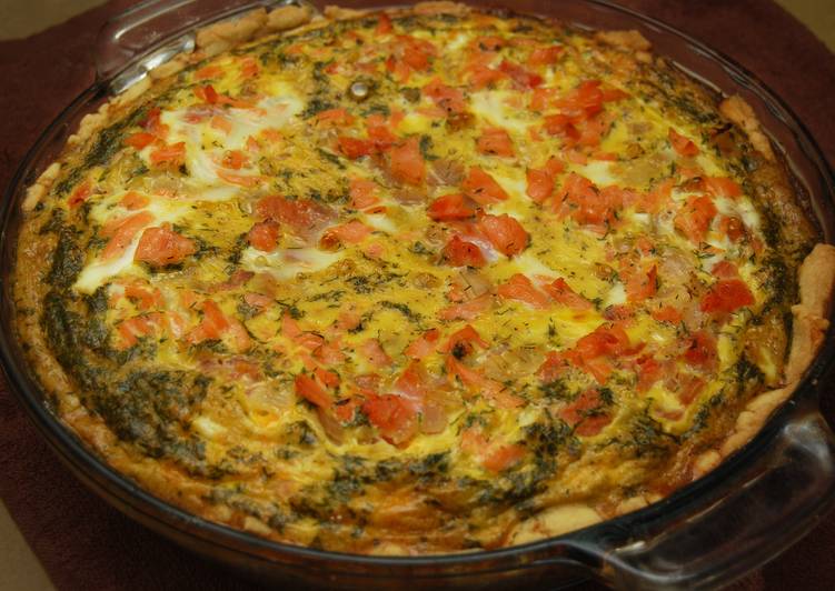 Steps to Cook Ultimate Smoked Salmon Quiche