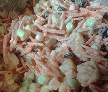 The New Way Serving Recipe Carrot and fruit salad Delicious Simple