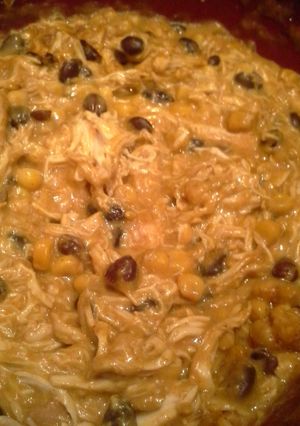 A picture of Zesty Crockpot Chicken Burritos.