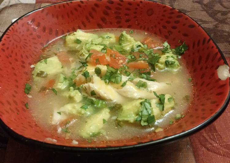 Chicken and Lime Soup with Avocado
