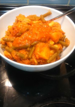 A picture of Chorizo bean stew, for 2.