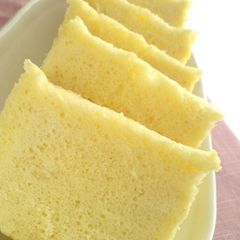 A picture of Milky Castella-Style Sponge Cake in the Microwave.