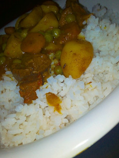 A picture of Potato beef curry.