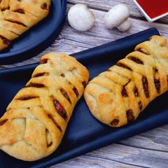 Plaited Potato Mushroom Pies A picture of Plaited Potato Mushroom Pies.
