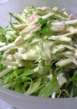 A picture of Mizuna and Tuna Salad.