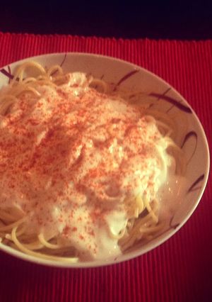 A picture of Spaghetti yogurt.