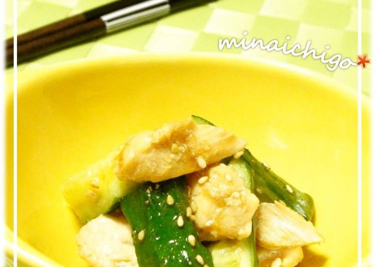 Recipe of Favorite Chicken Tenders and Pounded Cucumbers Seasoned with Yuzu Pepper