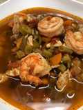 Caldo de Marisco tipo Cahuamanta Sonorense de Mantarraya, Camarón y Pulpo