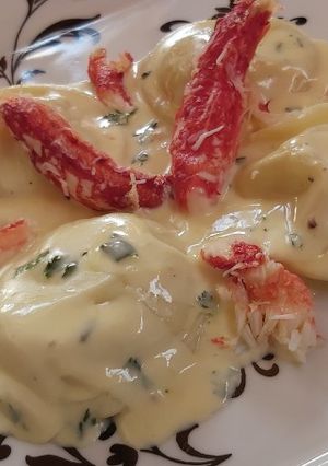 Una foto de Sorrentinos rellenos de centolla 🤤🤤