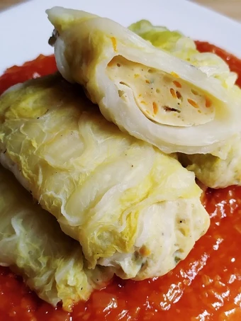 Cara Mudah Menyiapkan Resep Sawi gulung isi ayam yang Sempurna Anti Ribet, Mantap Sekali