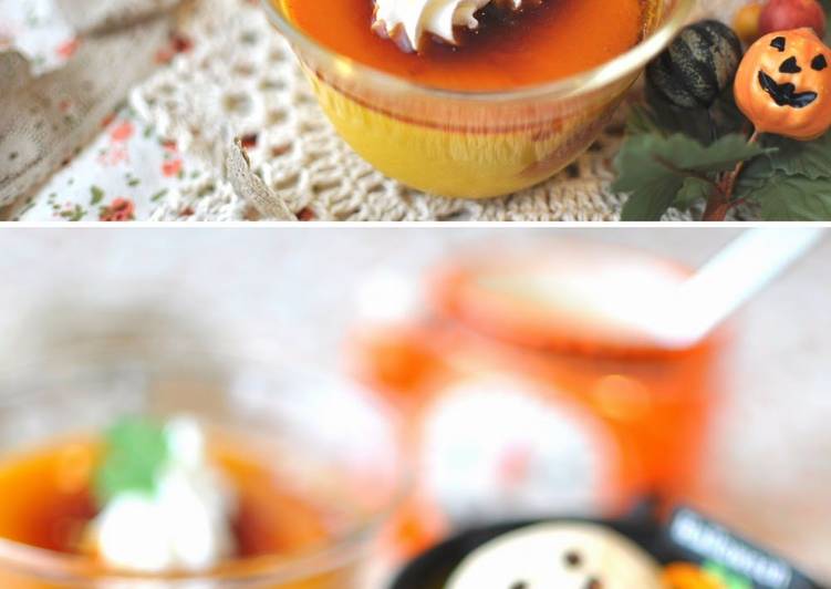 Step-by-Step Guide to Cook Favorite Rich Kabocha Squash Caramel Pudding and Ghost Cookies