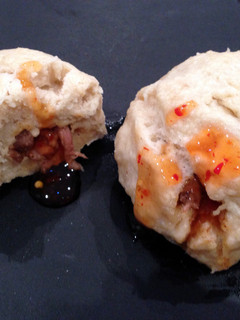 A picture of Chinese Steamed Buns With Duck.