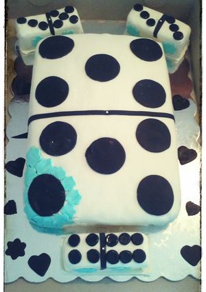 A picture of Domino cake with quava n pineapple filling.