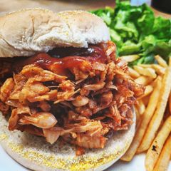A picture of Vegan Jackfruit BBQ.