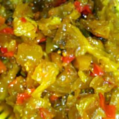 A picture of Grandma's chow chow recipe.