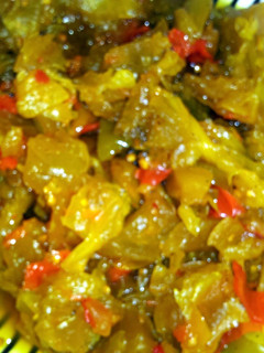 A picture of Grandma's chow chow recipe.