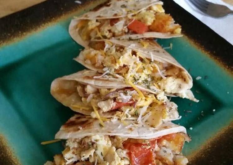 Step-by-Step Guide to Prepare Award-winning Poisonhoney&#39;s Loaded Breakfast Quesadilla