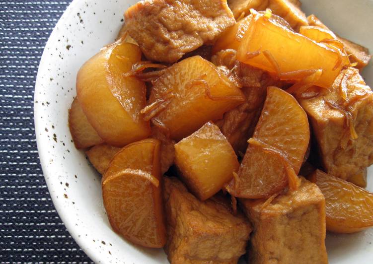 Recipe of Homemade Simmered Daikon &amp; Fried Tofu