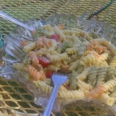 A picture of Cold pasta salad.